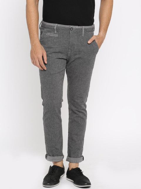 Being Human Clothing Men Grey Slim Fit Self Design Chinos