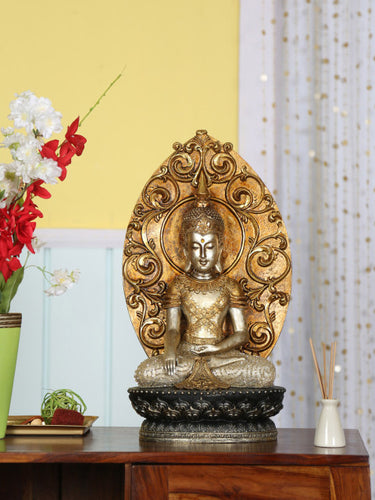 Athome by Nilkamal Gold-toned Buddha-Shaped Showpiece