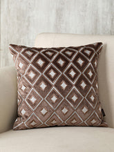 Pure Home and Living Brown Embroidered Square Cushion Cover