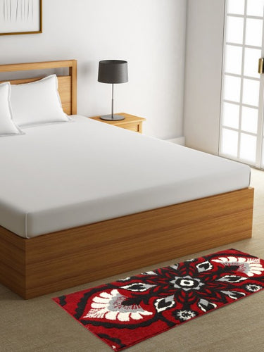 ROMEE Red & White Ethnic Motifs Printed Carpet