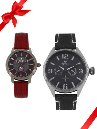 Titan Set of 2 His & Her Watches