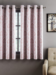 Cortina Pink Room Darkening Embroidered Window Curtains