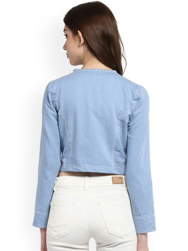 StyleStone Women Blue Denim Short Shrug