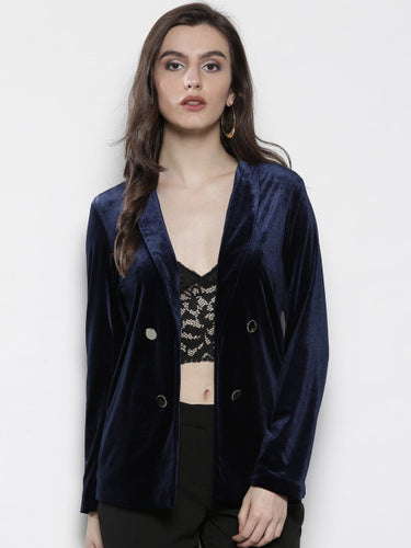 DOROTHY PERKINS Navy Blue Front Open Casual Blazer