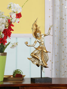 Athome by Nilkamal Gold-Toned Dancing Buddha Showpiece