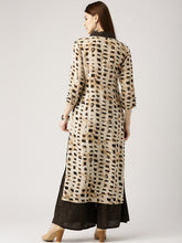Libas Women Beige & Brown Printed Kurta with Palazzos