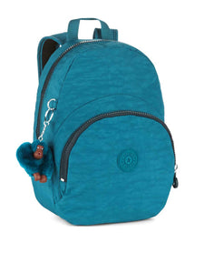 Pink, blue and green floral print backpack Non-Padded haul loop 1 main compartment with zip closure Non-Padded back Zip Pocket Padded shoulder strap: Padded Water-resistance: No  Material & Care Cotton PVC Wipe with a clean, dry cloth to remove dust