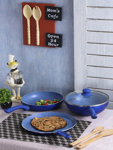 Wonderchef Set of 3 Blue Royal Velvet Plus Cookware Set