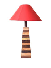 Unravel India Brown & Red Colourblocked Bedside Floor Lamp