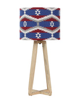 Grated Ginger Brown & Red Printed Handcrafted Table Top Lamp with Shade