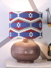 Grated Ginger Copper-Toned & Red Printed Handcrafted Table Top Lamp with Shade