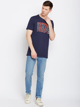 Puma Men Navy Blue Printed Round Neck T-shirt