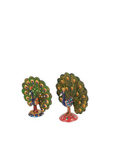 ExclusiveLane Set of 2 Peacock-Shaped Hand-Enamelled Metal Showpieces