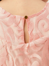 DressBerry Women Peach-Coloured Self Design A-Line Dress