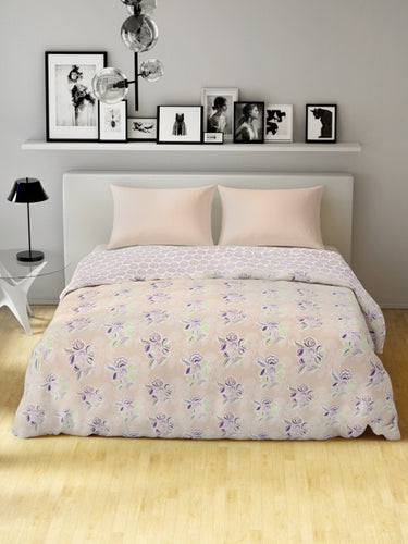 SPACES Beige Floral Mild Winter 380 GSM Double Bed Dohar