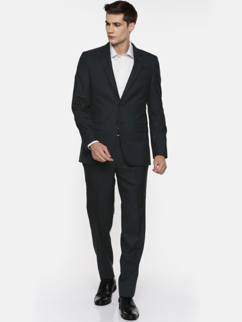 Raymond Men Navy Single-Breasted Checked Contemporary Fit Formal Suit