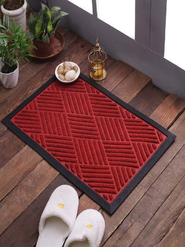SWHF Premium Red Coir and Rubber Embossed Door Mat