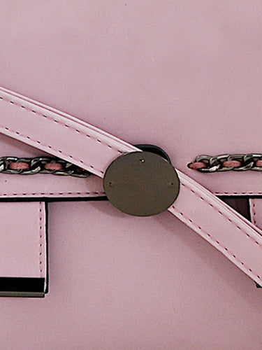 Muskan Mark & Keith Pink Solid Handheld Bag
