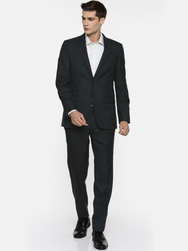 Raymond Men Navy Single-Breasted Checked Contemporary Fit Formal Suit