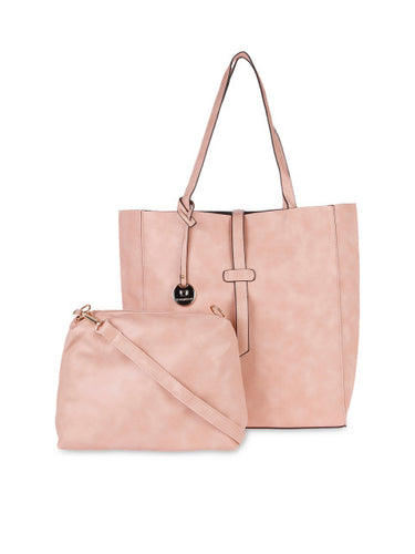 FUR JADEN Pink Tote Bag with Sling Bag