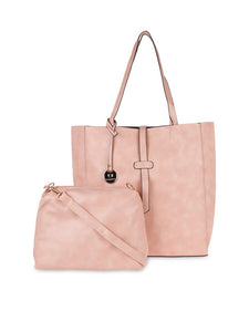 FUR JADEN Pink Tote Bag with Sling Bag