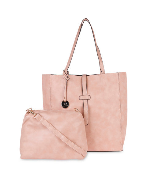 FUR JADEN Pink Tote Bag with Sling Bag