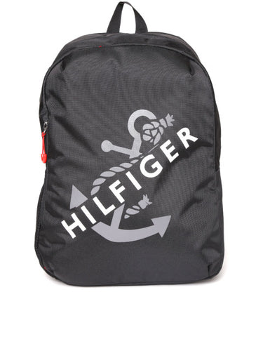 Tommy Hilfiger Unisex Black Printed Laptop Backpack