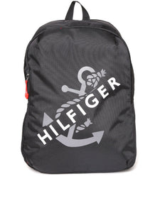 Tommy Hilfiger Unisex Black Printed Laptop Backpack