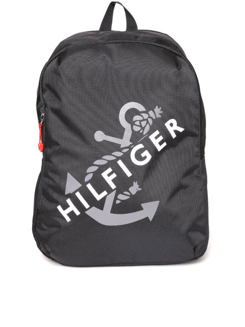 Tommy Hilfiger Unisex Black Printed Laptop Backpack
