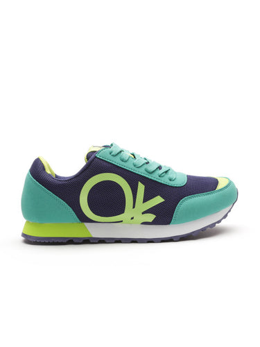 United Colors of Benetton Men Blue & Green Jogger Colourblocked Walking Shoes