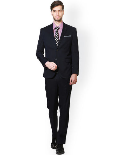 Van Heusen Navy Single-Breasted Formal Suit