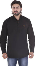 MR.KAMEEJ Solid Men Straight Kurta  (Black)